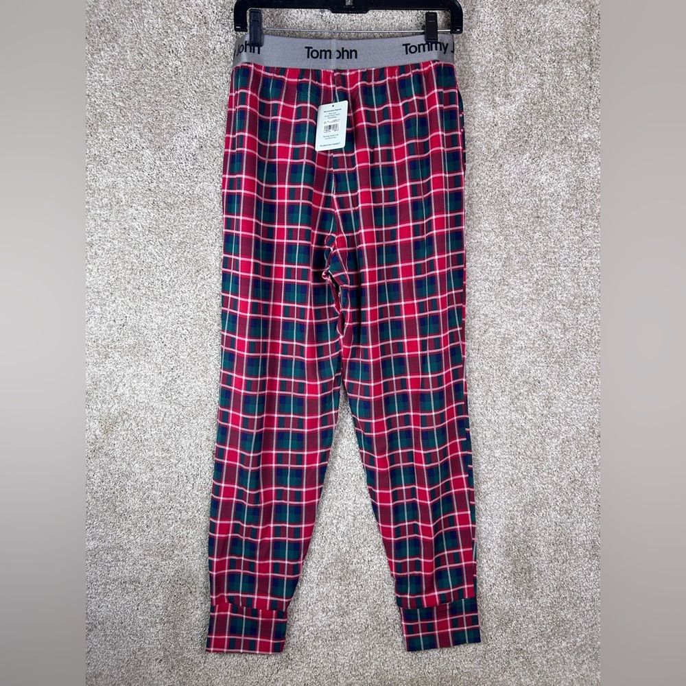 Tommy John Women’s Red Fireplace Plaid Pajama Pants Joggers Size M NWT
